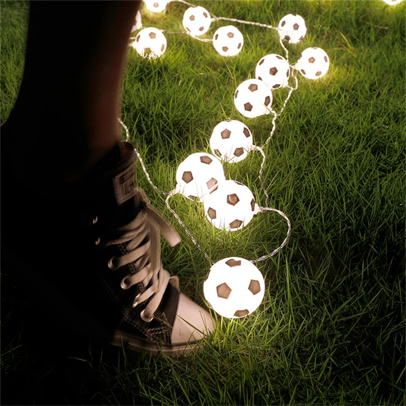 LED Soccer Balls String Garland Decoration Bedrooms Home Theme Party Christmas 3/5M Decorative Football Fairy Lights Battery USB