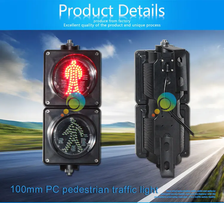 AC85-265V New arrival 100mm PC housing school teaching red green static mini LED pedestrian traffic light