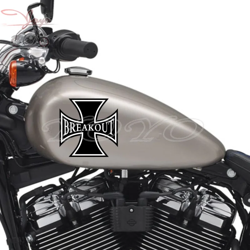 Cross Decal Fairing Stickers Fuel Tank Decals Vinyl Sticker For Harley Softail Breakout