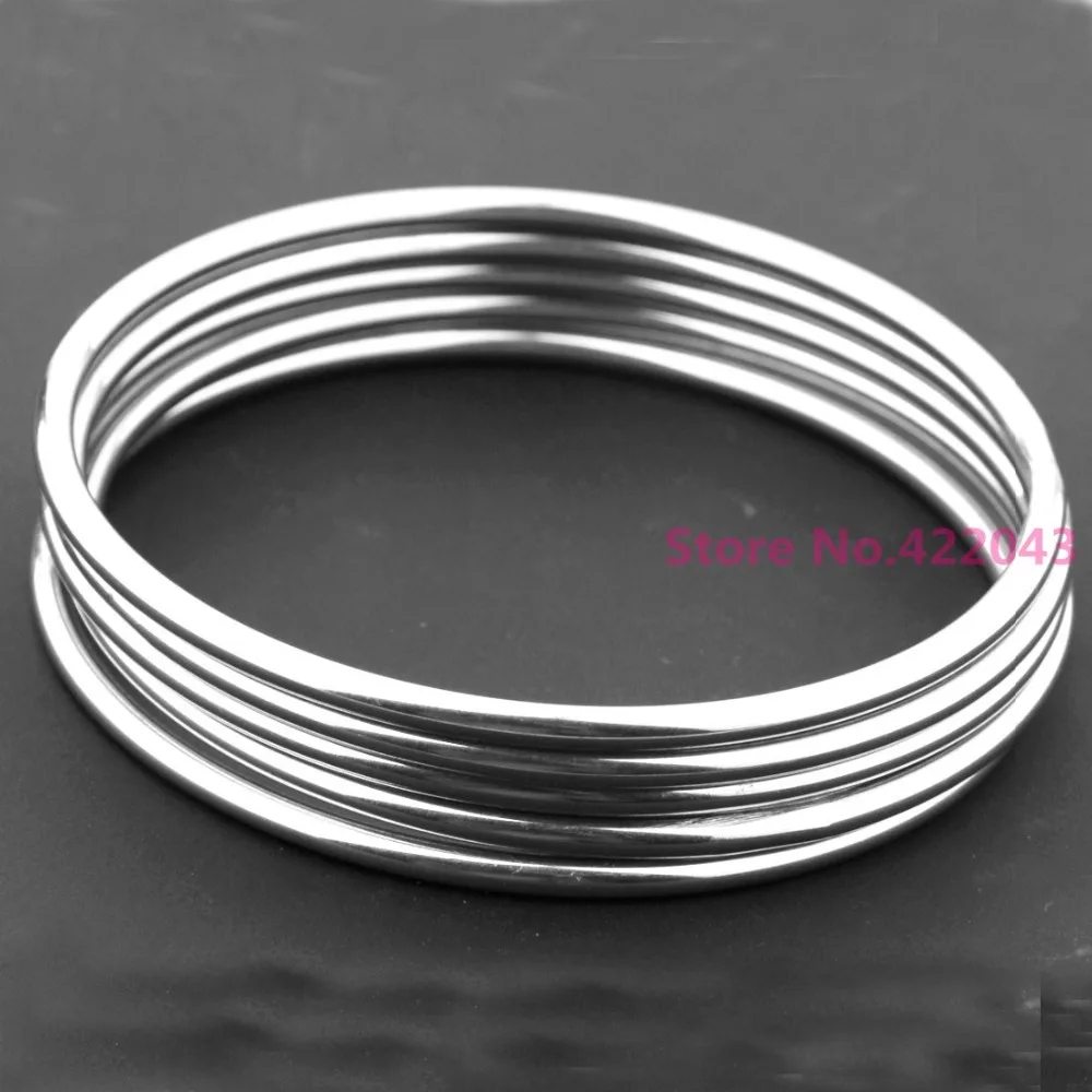 High quality Silver color Bling Jewelry 316L Stainless Steel Luxury Brand Stylish Round Womens 5pcs/Set Bangle Bracelet