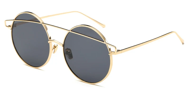 Hot Vintage Round Big Oversized Lens Mirror Brand Designer Pink Sunglasses Lady Men Cool Shades Women Two Beam Sun Glasses 336