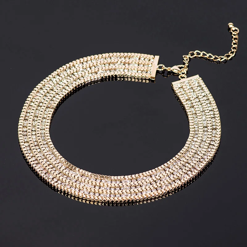 2016 Women's Fashion gold color Pendant Statement Bib Hot Charm Choker Necklace statement Necklaces #N047