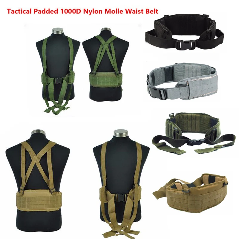 

Airsoft huntingTactical gear Padded 1000D Nylon Molle Waist Belt Combat Army Battle mility Cummerbunds For Mens tatico multicam