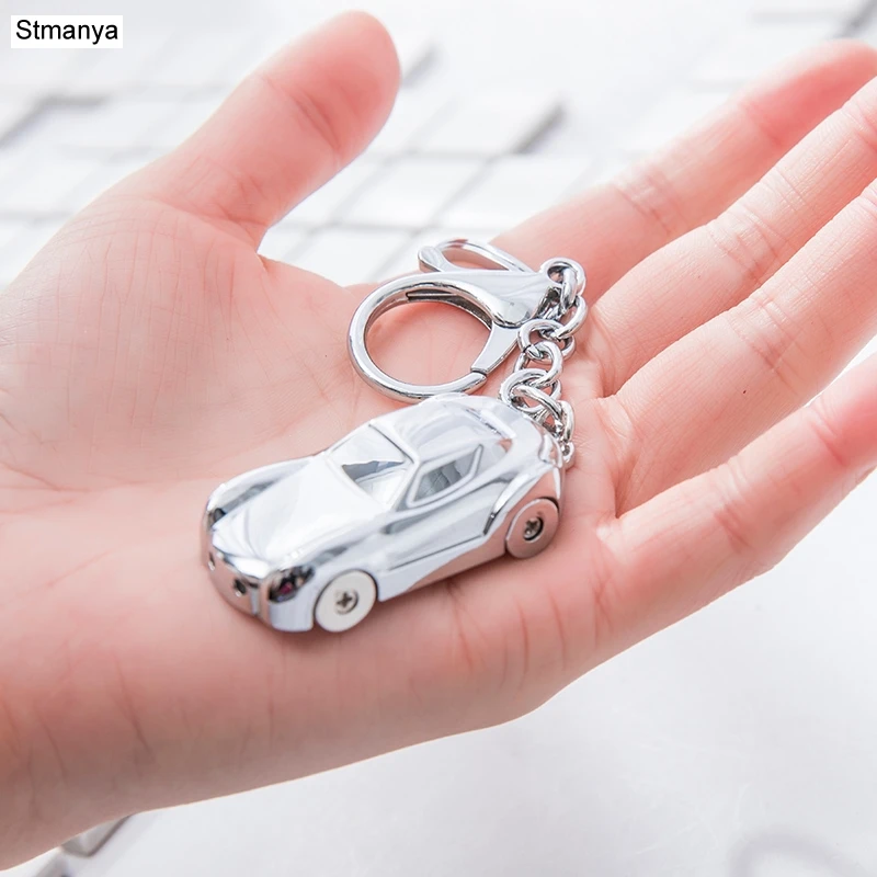 New Men Metal Keychain Women Car Key Chain with LED light fashion Charm Car Key Ring Hot Key Holder Best Gift Jewelry K2000