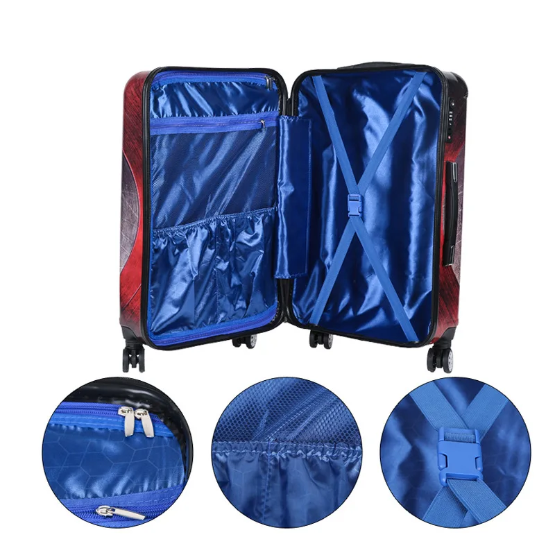 High Quality 20 24'' Women Cartoon travel trolley Girls Rolling Luggage bags Men ABS PC Pull Rod trunk rolling spinner wheels