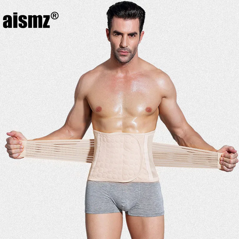 Aismz Corset Men Slimming Shapers for Mens Body Shaper Man Waist Trainer Steel Boned Compression Belly Men Belt Abdomen