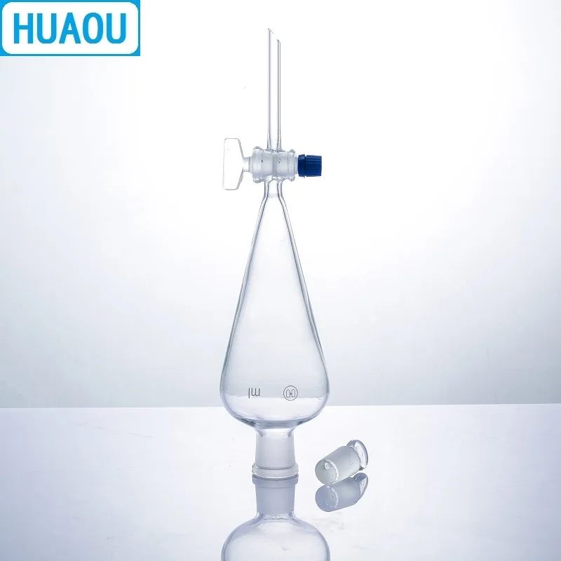 HUAOU 2000mL Seperatory Funnel Pear Shape with Ground in Glass Stopper and Stopcock Laboratory Chemistry Equipment