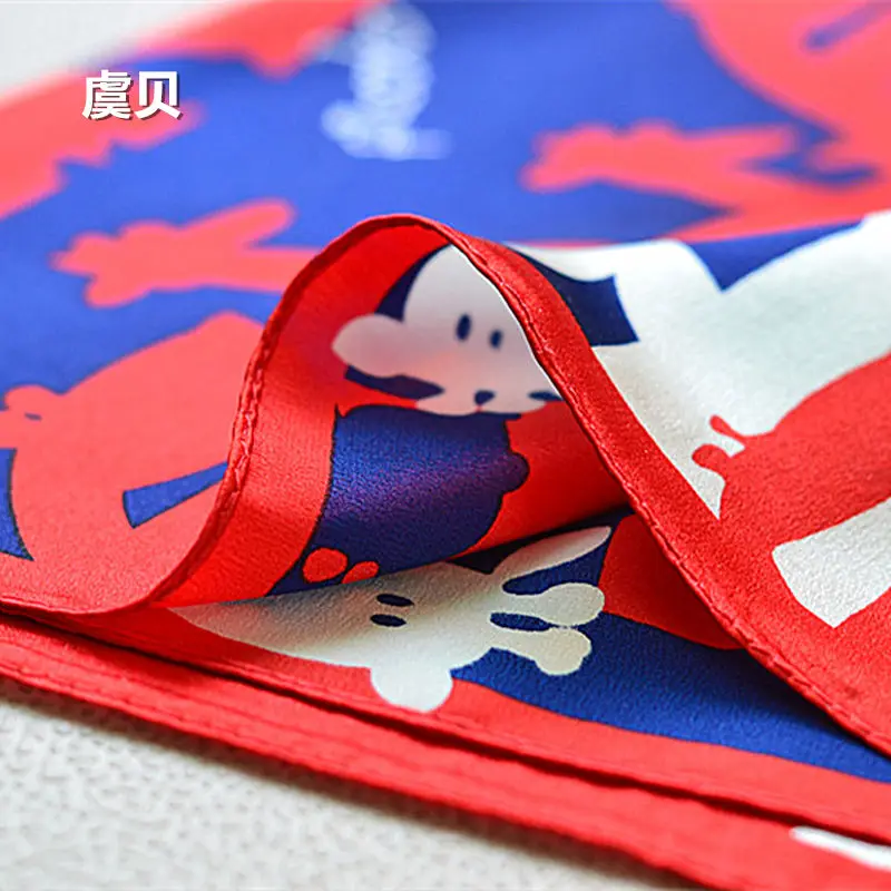 blue red headscarf women foulard lady scarf 50*50cm small square natural silk hair scarves bandana wrap christmas gift for child