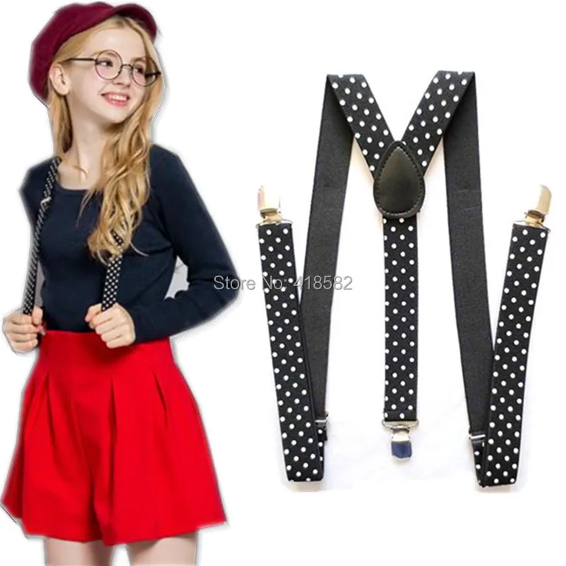 BD006-L New women suspenders Y-Back 2.5 cm width Dot Printed suspenders Men\'s gallus 9 colors free shipping