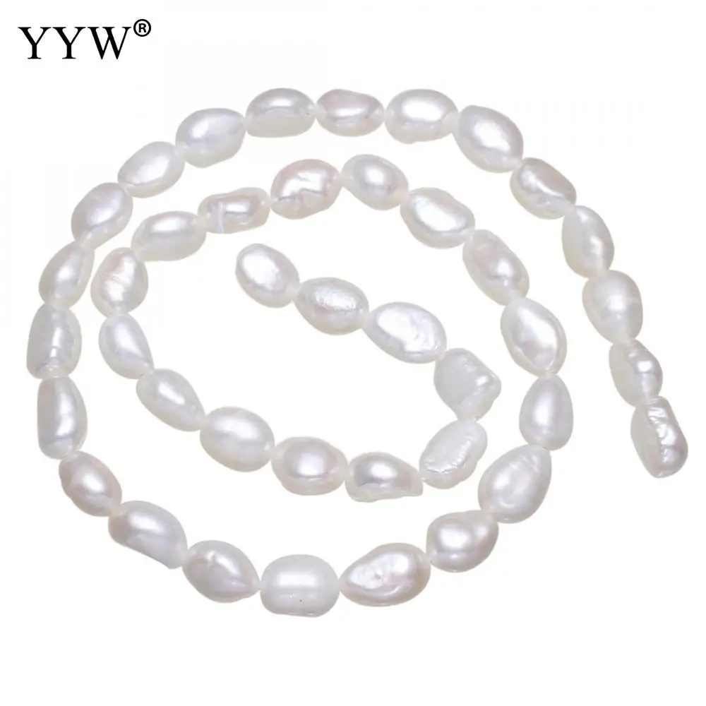 Natural Freshwater Pearl Loose Beads white 7-8mm Approx 0.8mm Sold Per Approx 15 Inch Strand