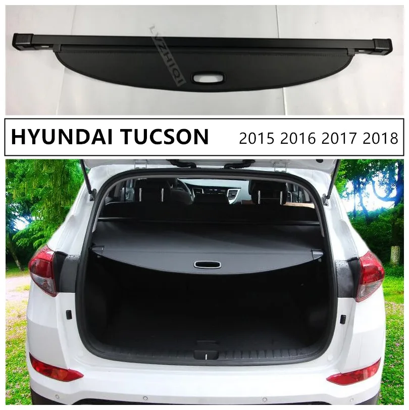 Rear Trunk Cargo Cover For HYUNDAI Tucson 2015 2016 2017 2018 2019 2020 High Qualit Car Security Shield Accessories Black Beige