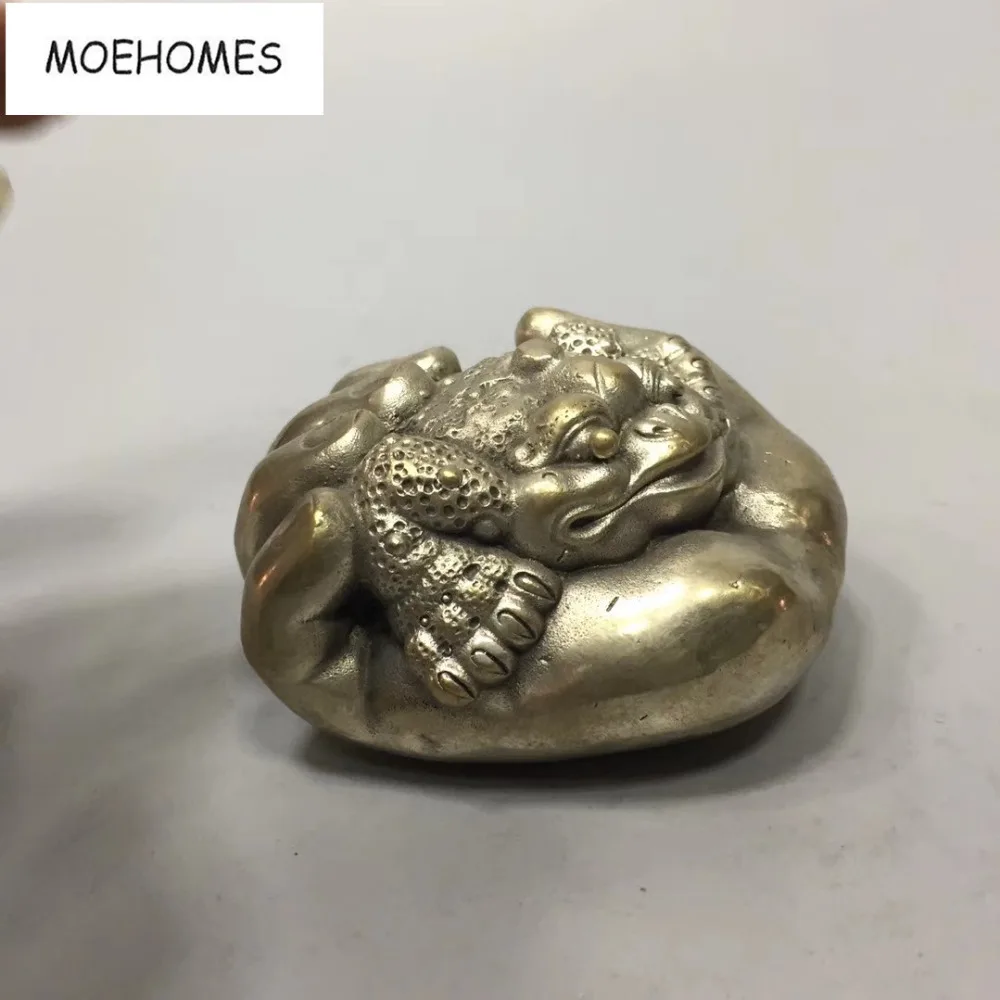 MOEHOMES China Tibet Silver Ancient fengshui copper Statue - Hold money in hand metal crafts home decoration