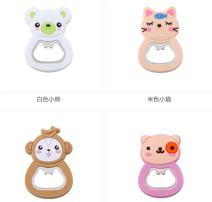 Creative Cartoon Bottle Opener Multifunctional Refrigerator Stick Beer Piston Silica Gel Lovely Bottle Wine Opener