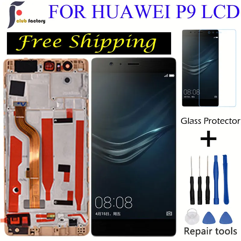 

FOR HUAWEI P9 LCD Display EVA-L09 EVA-L19 Replacement HUAWEI P9 5.2" LCD Display Touch Screen Digitizer with Frame