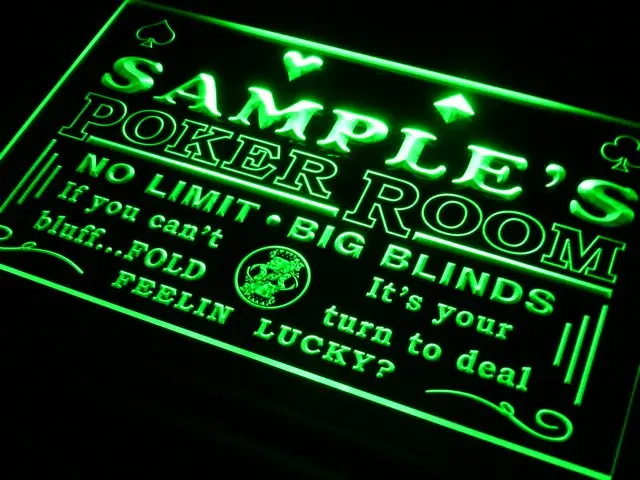 pd-tm Name Personalized Custom Poker Casino Room Beer Bar Neon Light Signs with On/Off Switch 7 Colors 4 Sizes