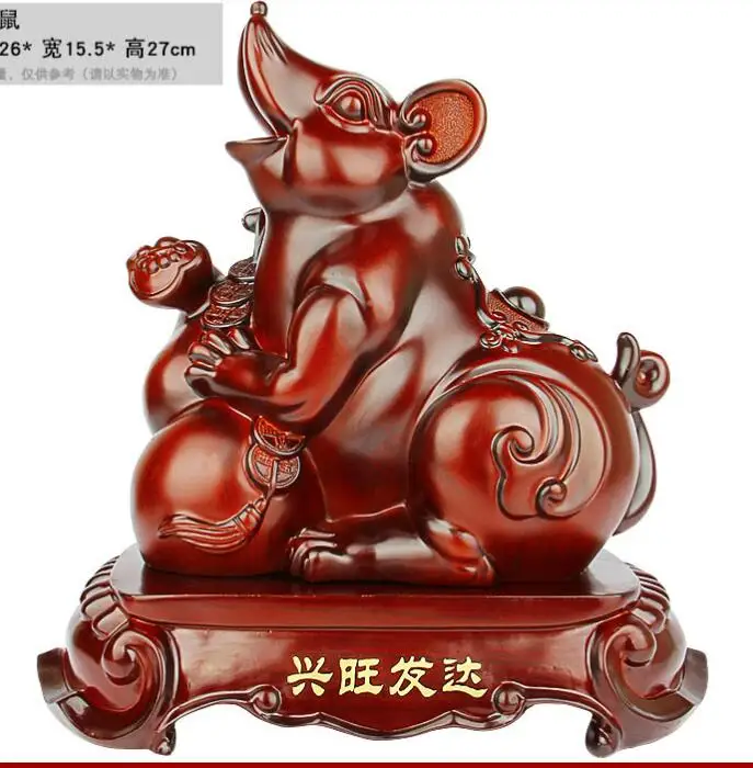 

red resin Rat ox tiger rabbit dragon snake zodiac Animal brings handicraft diamond gift kitchen sculpture home decoration