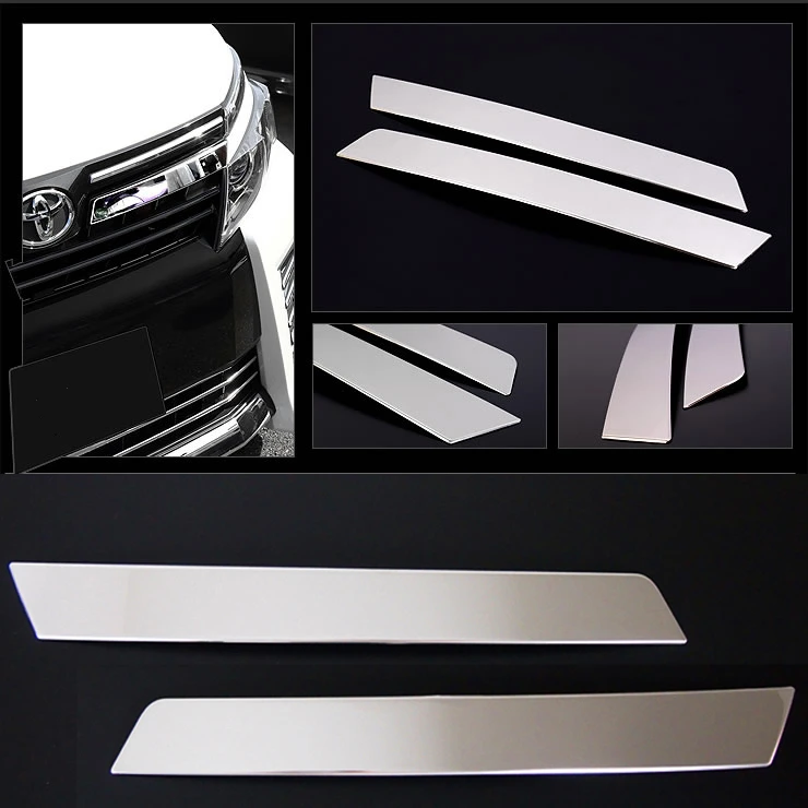 2 pcs Car Front Grill Trim Stainless Steel Front Grill Side Trim Car Styling Cover Accessories For Toyota Voxy /Noah 2014-2016