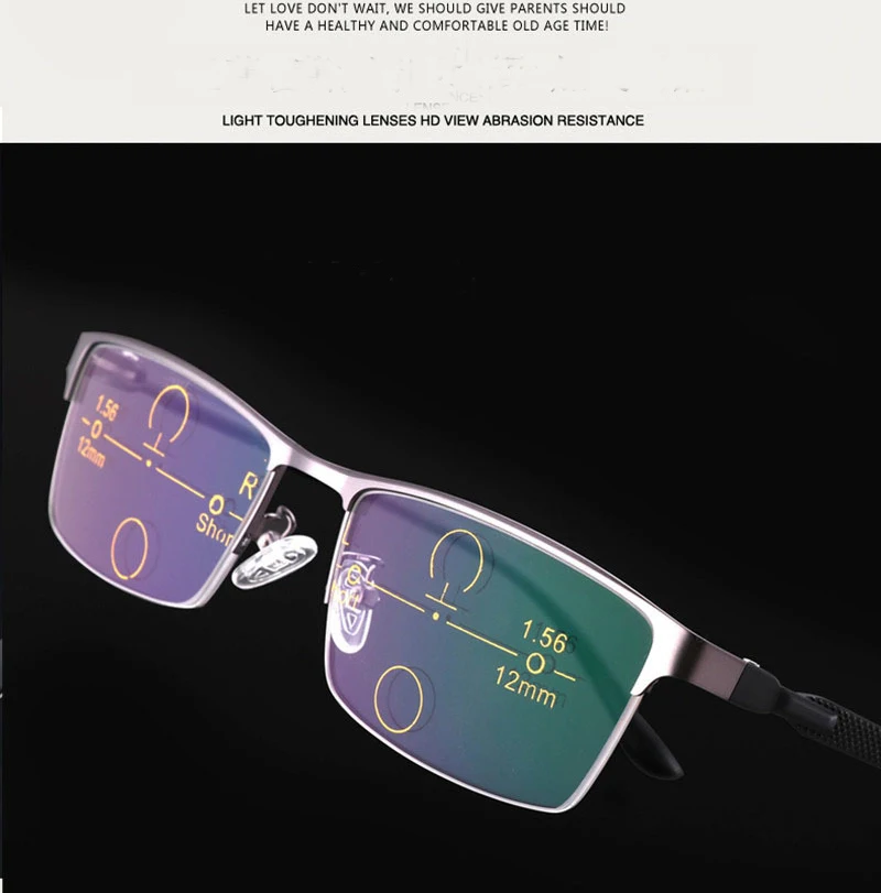 CHASHMA Adjustable Vision Bifocal Transition Sun Photochromic Progressive Reading Glasses Multifocal Eyeglasses
