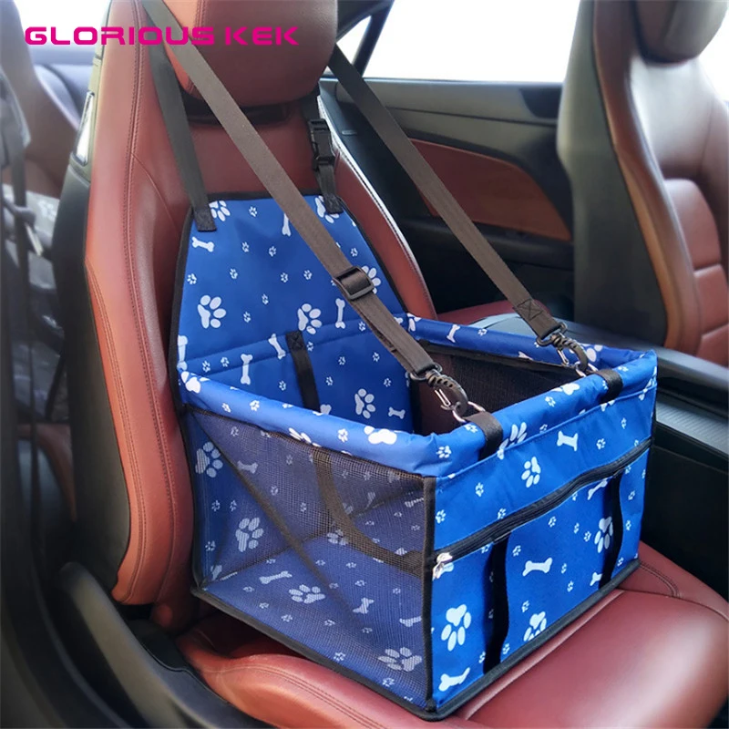 

GLORIOUS KEK Dog Car Seat Carrier Waterproof Pet Car Seat Cover Foldable Travel Car Carrier Bag Single Seat Dog Safety Protector