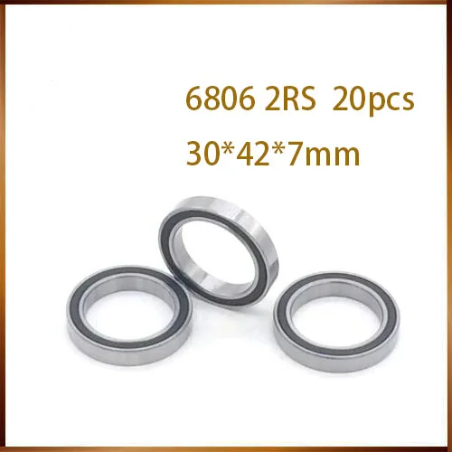 20pcs/lot 6806-2RS 6806-2RS 6806 6806 2RS 6806RS 61806 bearing steel deep groove ball bearing 30x42x7mm