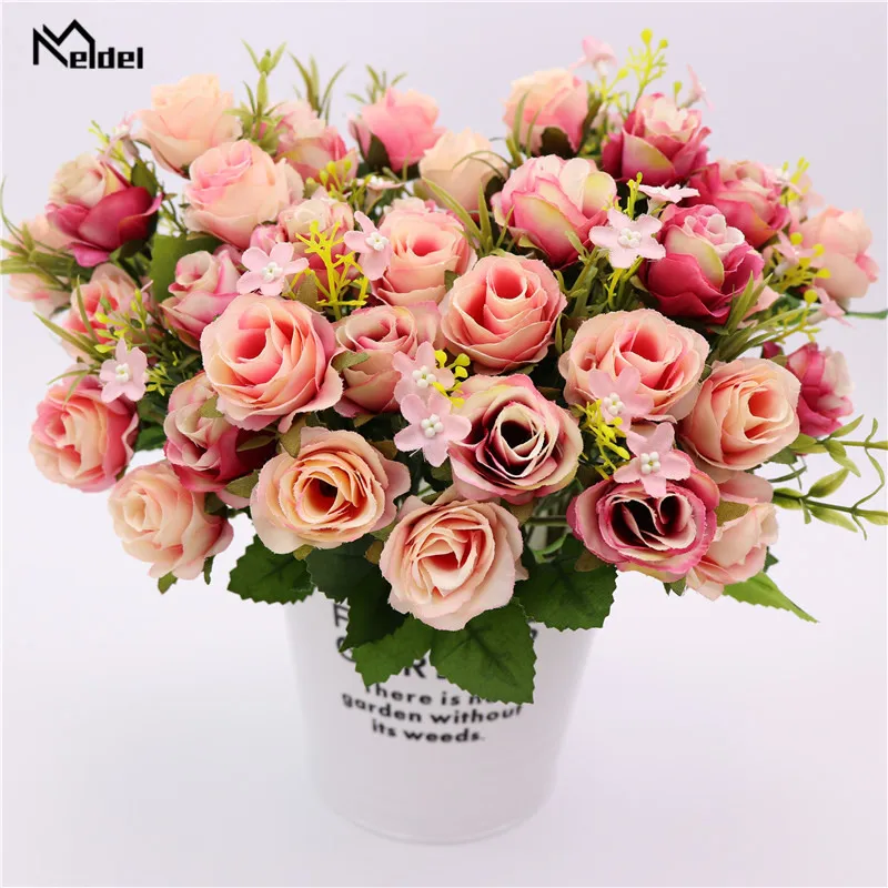 1 Bunch Gorgeous White Rose Artificial Peony Vintage Autumn Simulation Peony Bouquet Wedding Flower Party Office Home Decoration