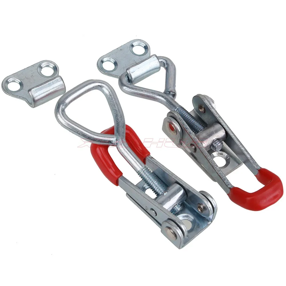 

2pcs Galvanized iron Quick Adjustable Buckle Toggle Catch Latch Lock Clamp Hasp Home Tool box Case Fitting Metal Toggle Latch