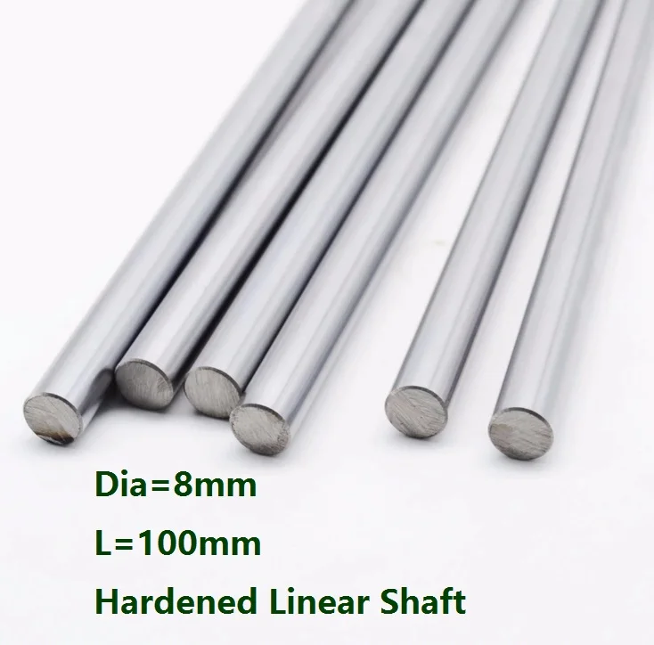 

100pcs/lot Dia 8mm shaft 100mm long Chromed plated linear shaft hardened shaft rod bar rail guide for 3d printer cnc parts