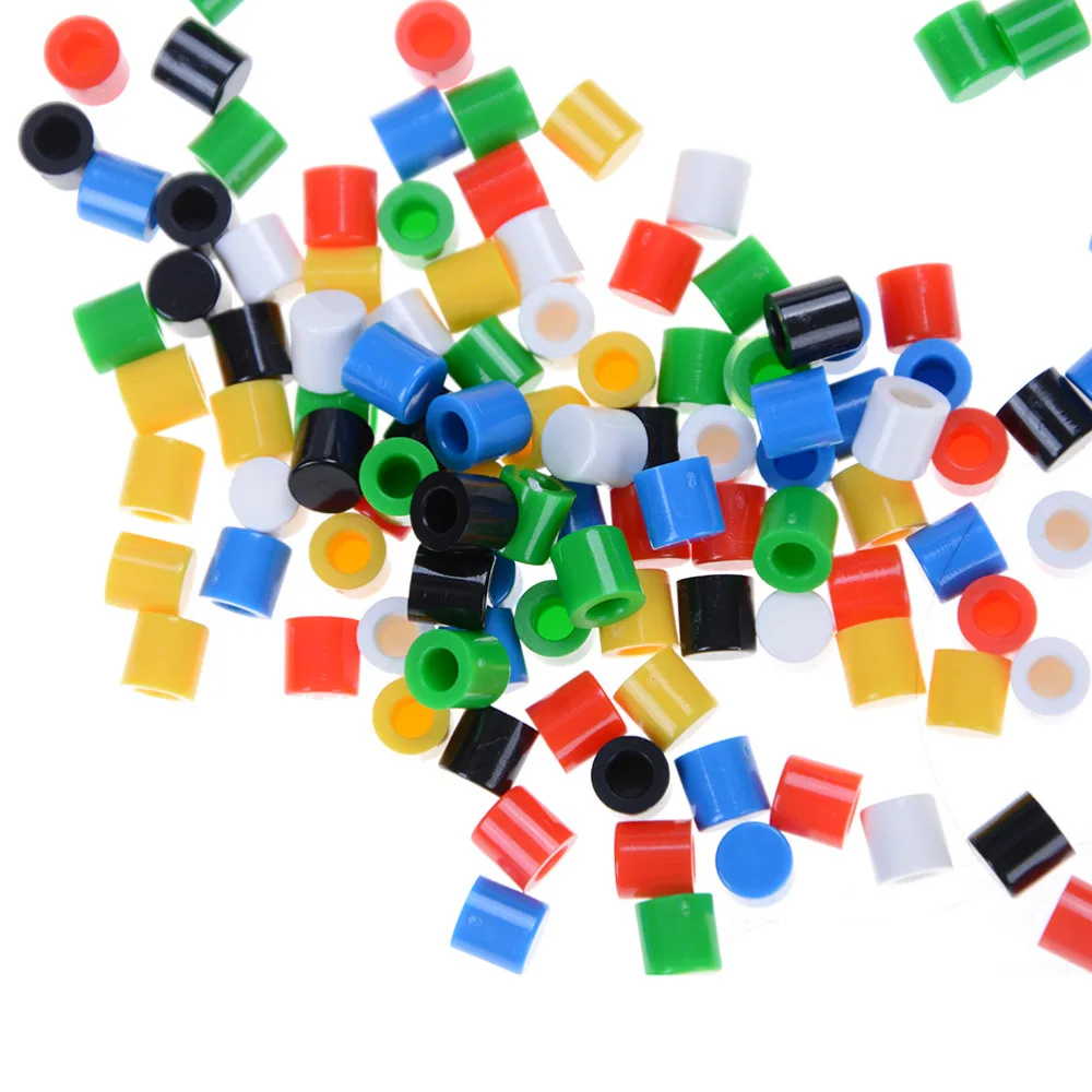 20Pcs Button Cap Random Color Tactile Button Caps Plastic Cap Hat for 6*6 Tactile Push Button Switch Lid Cover Wholesale