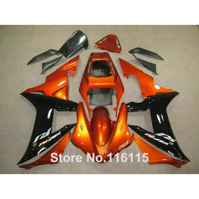 Full injection molding High quality fairings set for YAMAHA YZF R1 2002 2003 copper black motorcycle Fairing kit  02 03 QH98