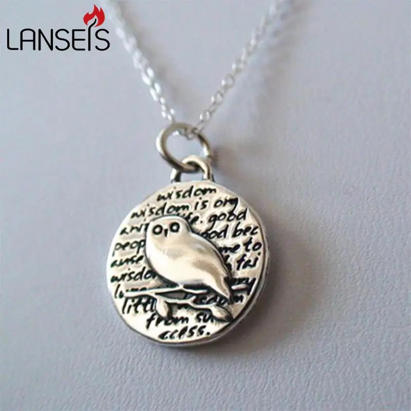 

lanseis 20pcs Inspirational Owl Charm Necklace15mm