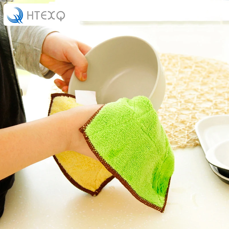 HTEXQ High Efficient Anti-grease Dish Cloth Micro Fiber Washing Towel Magic Kitchen Cleaning Wiping Rags