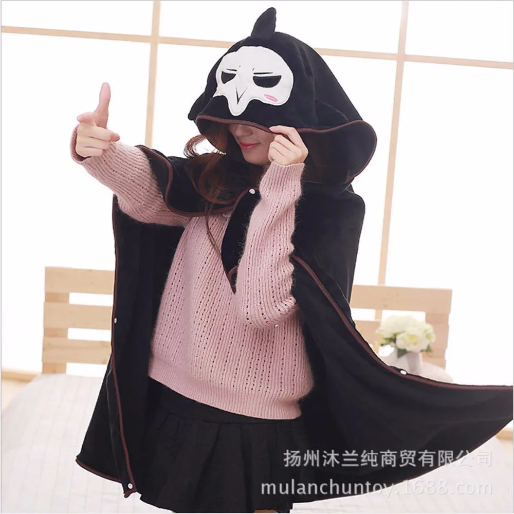 Game OW Reaper Costumes Cosplay Flannel Cloak Cute Gabriel Reyes home manteau comfortable office Air conditioning blanket