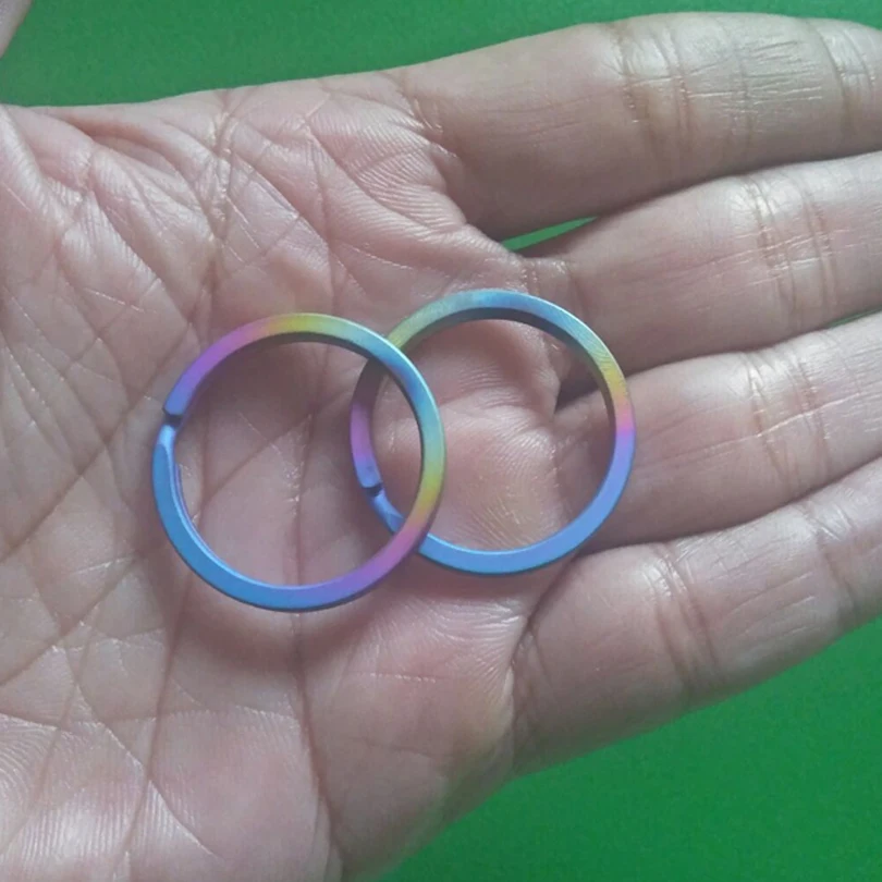 Multicolor Pure Titanium Metal Key Chain Ring Holder Split Keyring TC4 Ti Hanging Buckle for Outdoor Camping J205 dropshipping