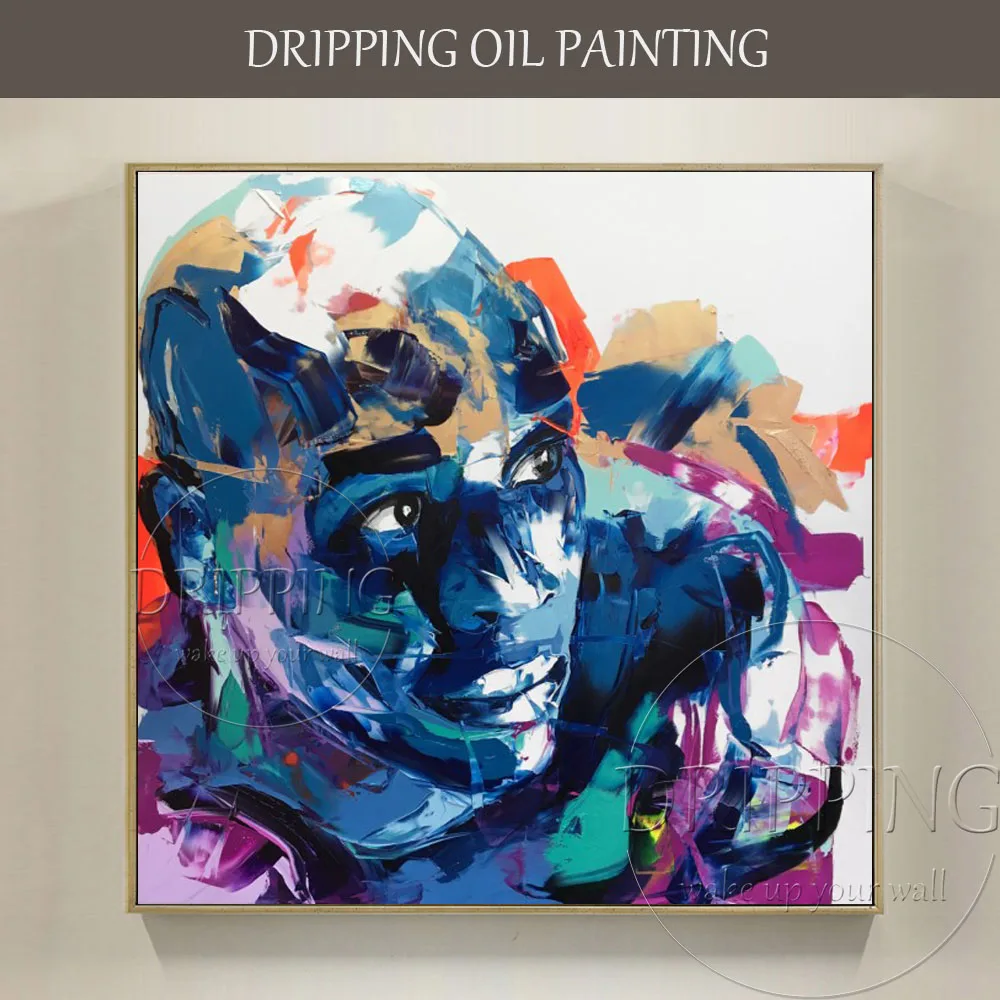 

Abstract Style Artist Hand-painted High Quality Abstract Man Figure Oil Painting on Canvas Colorful Man Portrait Oil Painting