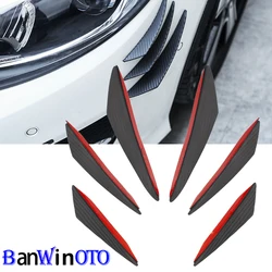6pcs/set Universal Fit Front Bumper Lip Diffuser Splitter Fins Body Spoiler Canards Valence Chin Car Tuning Canard FD003