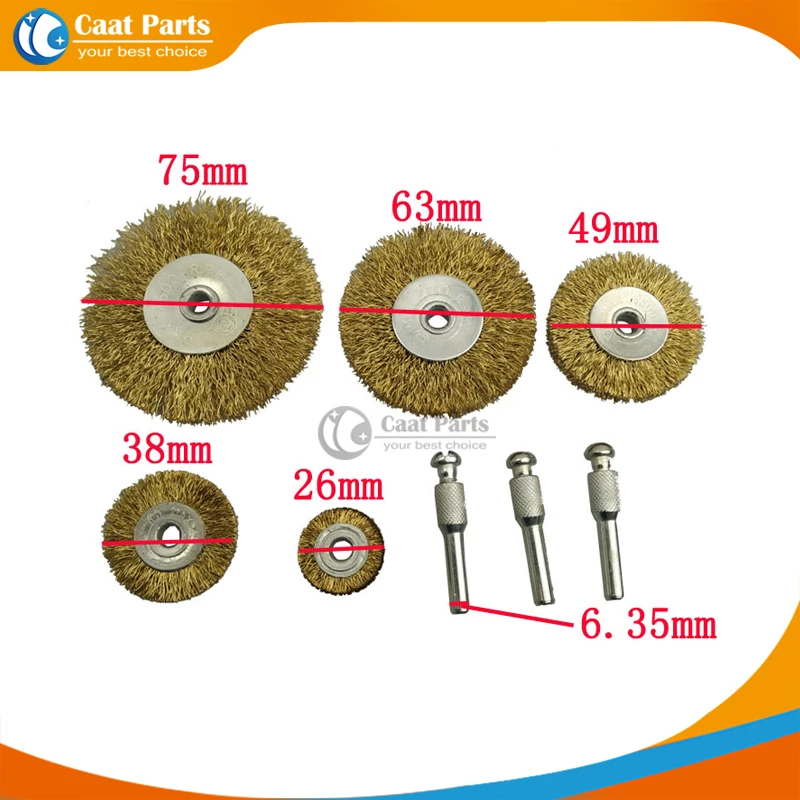 8pcs/Set ,Steel Wire Brush 6.35mm shank for Electric Drill the Rotary tools cleaning rust and Woodworking polishing