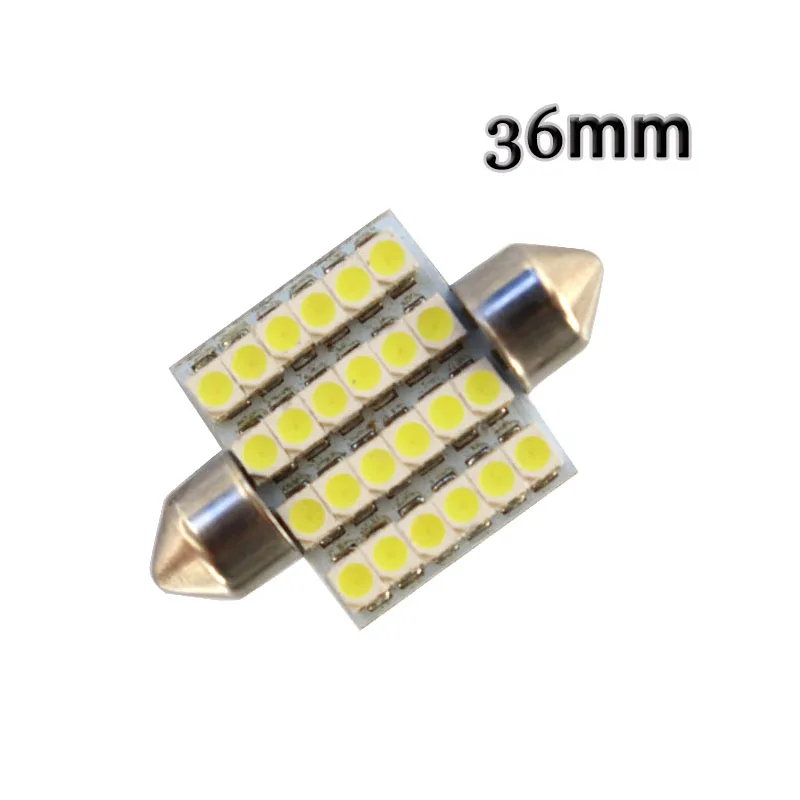 100Pcs Car Auto led Festoon C5W 24 SMD 1210 3528 LED 0.1A Dome light 36mm 39mm 41mm 42mm License plate Reading light bulbs 12V