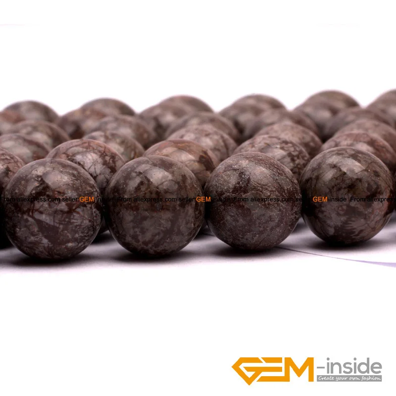 Round Brown Jaspers Beads Natural Stone Bead DIY Bead For Neclklace Or Bracelet Making Wholesale! Strand 15