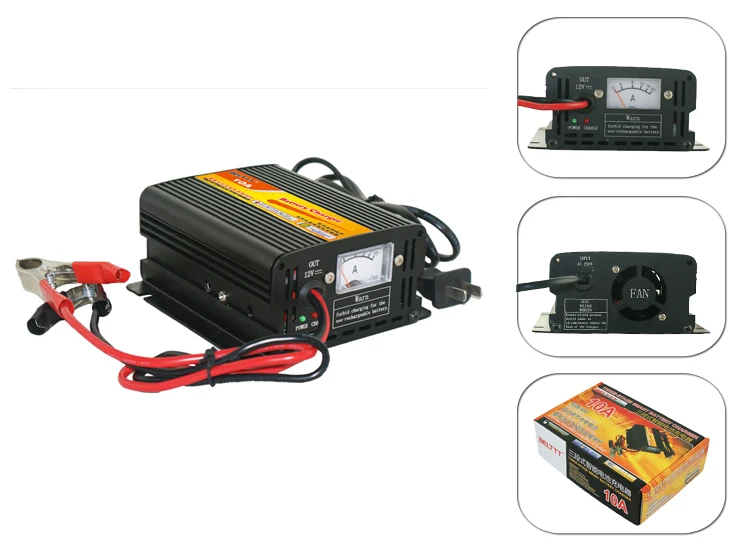 Free shipping DC12V 10A capacity Battery Charger  working good with Lead battery