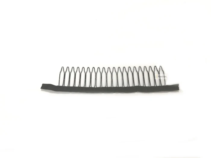 10pcs Long wig comb with 20 teeth Black wire clips hair full lace wig combs snap cap hairpiece accessories styling tools
