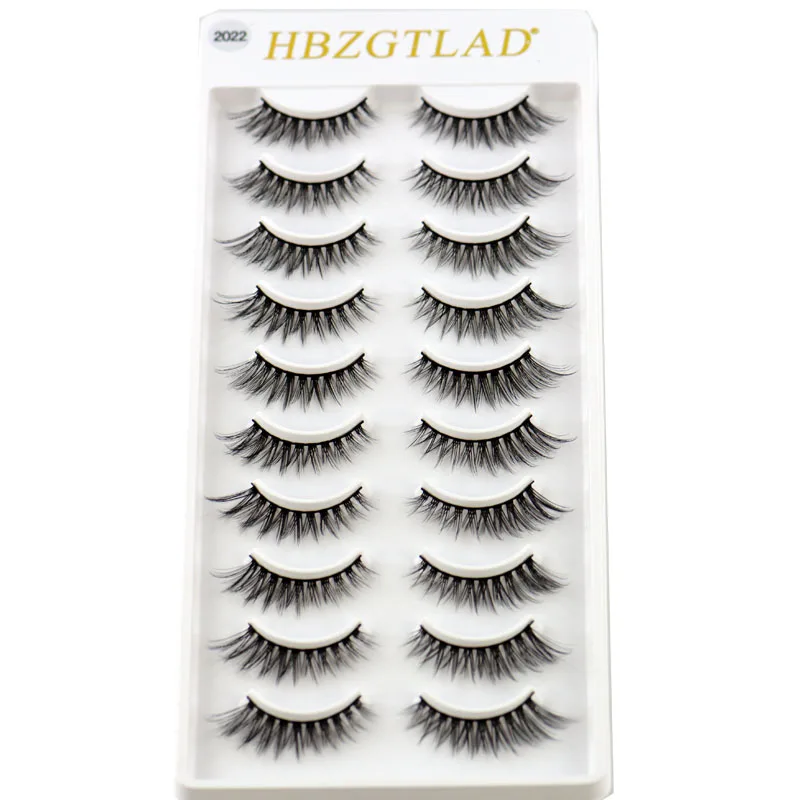 HBZGTLAD 10 pares de pestañas postizas naturales pestañas postizas maquillaje largo pestañas de visón 3d extensión de pestañas pestañas de visón para belleza