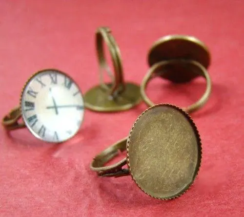 

free shipping!!!!! Adjustable Antique Brass 18mm Round Ring Base
