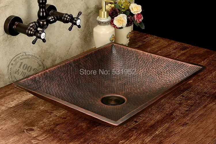 Free Shipping Fashion wash basin, Rectangular Basin, Handmade Copper Sink,Antique Bronze Basin,Brass Countertop Basin, Wholesale