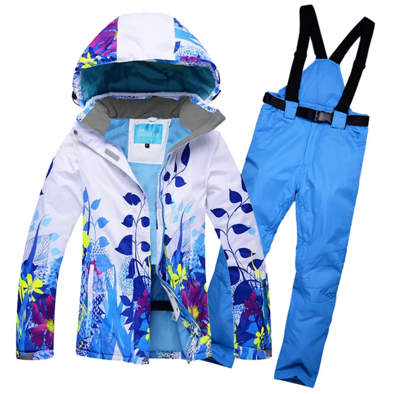 10K Ski Suit Winter Women Thick Warm Skiing Snowboarding Jacket Pants Set Waterproof Windproof Snow Costumes Outdoor Wear