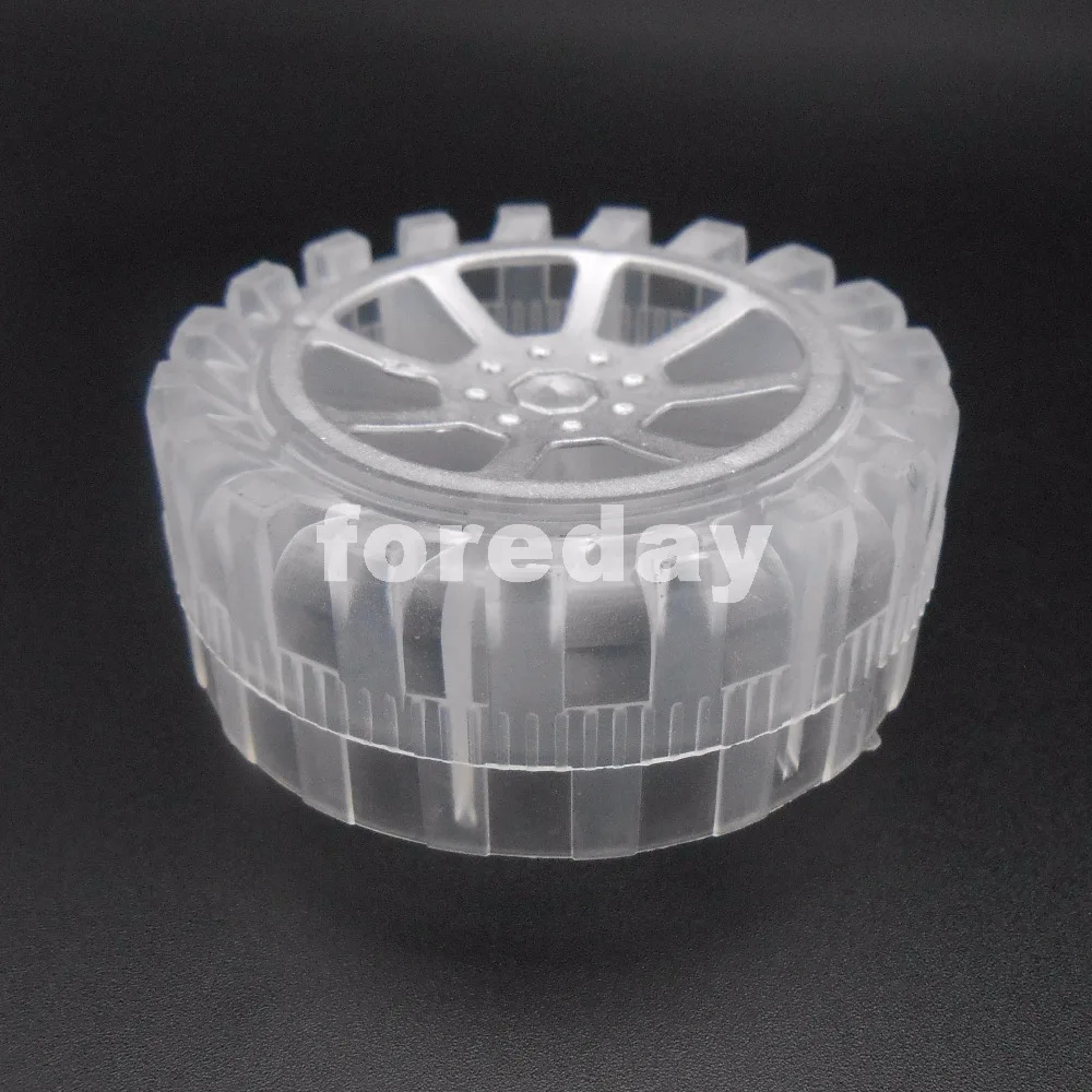 NEW 10PCS Transparent Plastic Tire Wheel RC Model Toy Car Semi Dia.= 55mm for 2.5mm axle 1LOT=10PC *FD459X10