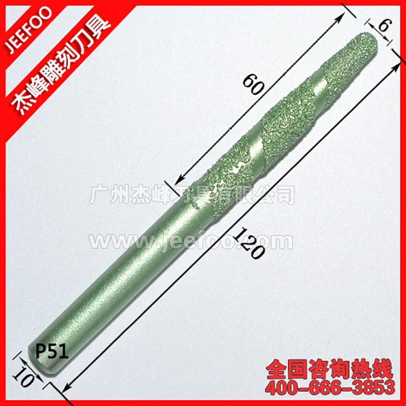 

P51-10*6*60mm Tapered Ball Nose End Mill Stone Engraving CNC Tools, V Shape Engraving Bit, CNC Engraving Cutter Bits on Marble