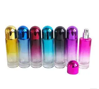 Aplicador de garrafa de vidro vazia recarregável, pequeno aplicador de vidro colorido mini atomizador de perfume recarregável frasco 20ml atomizador spray10pc