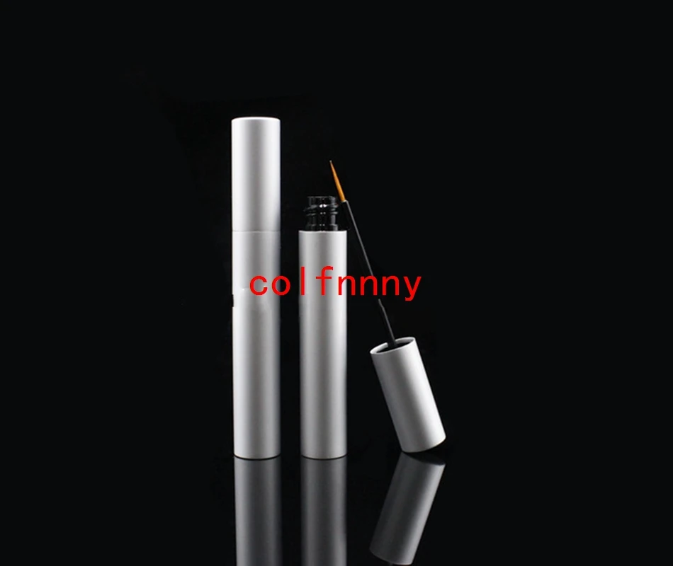 100pcs/lot silver 5ml lip gloss tubes cosmetic liquid eyeliner bottle Mascara eyelash growth liquid packing cute shape