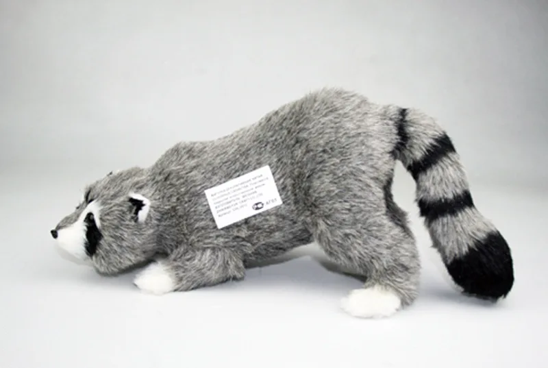 lovely simulation raccoon toy handicraft lovely gray raccoon doll gift about 32x12x15cm