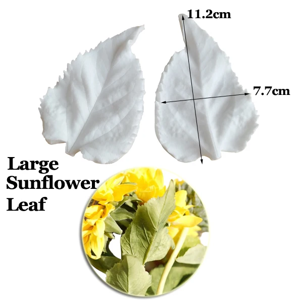 NEW Large Sunflower Leaf Veiners Silicone Molds Fondant Sugarcraft Gumpaste Resin Clay Water Paper Art Flower Cake Decorat CS370